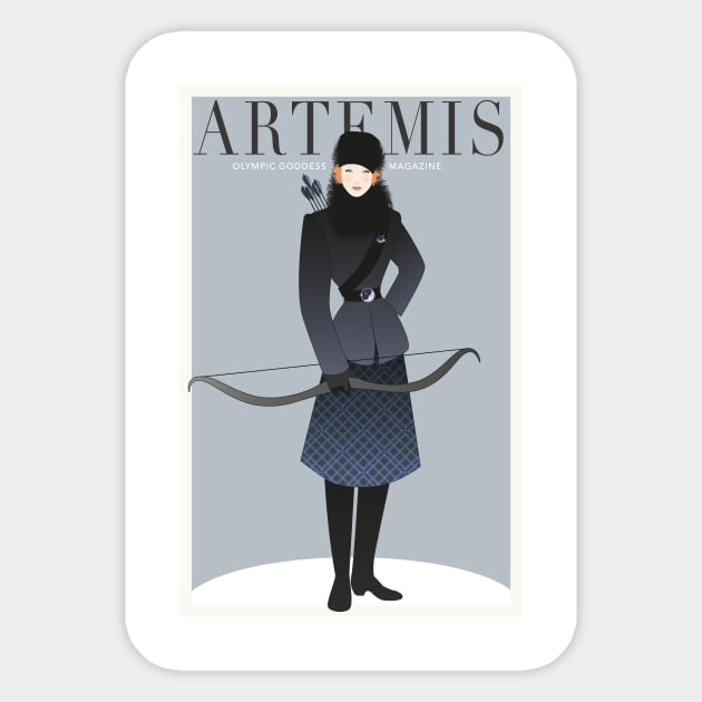 Olympic goddess Magazine: Artemis Sticker by LaInspiratriz